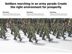 Soldiers marching in an army parade create the right environment for prosperity