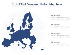 Solid filled european union map icon