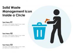 Solid waste management icon inside a circle