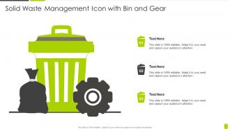 Solid Waste Management Icon With Bin And Gear