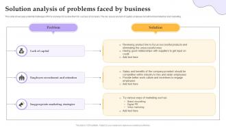 Solution Analysis Of Problems Faced By Business