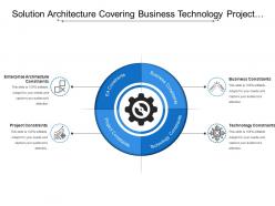 Solution architecture covering business technology project constraints