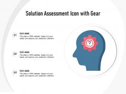 Solution assessment icon with gear