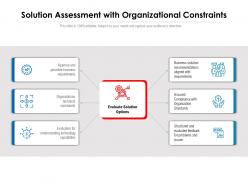 Solution assessment with organizational constraints