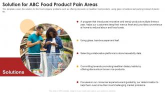 Solution for abc food product pain areas ppt powerpoint presentation styles brochure