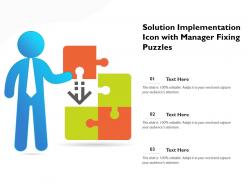 Solution Implementation Icon With Manager Fixing Puzzles