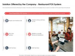 Solution Offered By The Company Restaurant Pos System