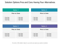 Solution options pros and cons having four alternatives