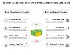 Solution options pros and cons of debt management vs settlement