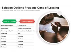 Solution options pros and cons of leasing