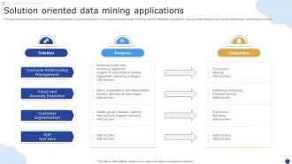 Solution Oriented Data Mining Applications