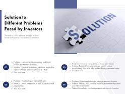 Solution to different problems faced by investors