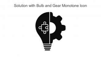 Solution With Bulb And Gear Monotone Icon In Powerpoint Pptx Png And Editable Eps Format