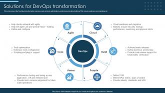 Solutions For Devops Transformation Devops Implementation And Transformation Service