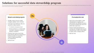 Solutions For Successful Data Stewardship Program Data Subject Area Stewardship Model