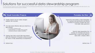 Solutions For Successful Data Stewardship Program Ppt Summary Mockup