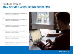 Solutions image of man solving accounting problems