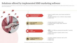 Solutions Offered By Implemented SMS Marketing Software SMS Marketing Guide To Enhance