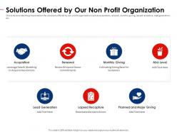 Solutions offered by our non profit pitch deck ppt slides background designs