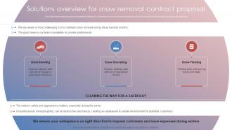 Solutions Overview For Snow Removal Contract Proposal Snow Shoveling Services Proposal