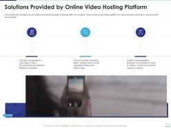 Solutions Provided By Online Video Hosting Platform Ppt Brochure