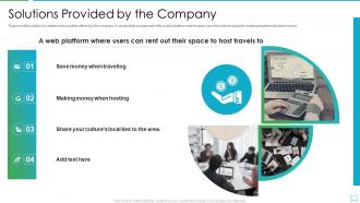 Solutions provided by the company travel and tourism startup company ppt tips