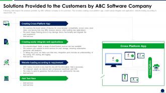 Solutions Provided To The Customers By ABC Software Company Application Development