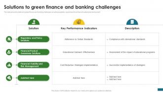 Solutions To Green Finance And Banking Green Finance Fostering Sustainable CPP DK SS