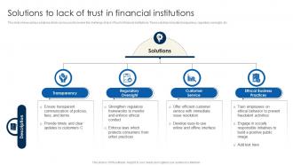 Solutions To Lack Of Trust Financial Inclusion To Promote Economic Fin SS