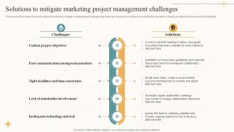 Solutions To Mitigate Marketing Project Management Challenges