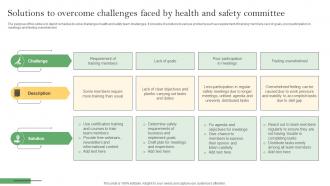 Solutions To Overcome Challenges Faced By Health And Safety Committee