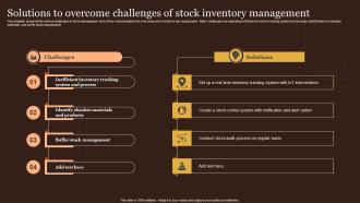 Solutions To Overcome Challenges Of Stock Inventory Management
