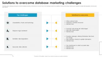 Solutions To Overcome Database Marketing Challenges