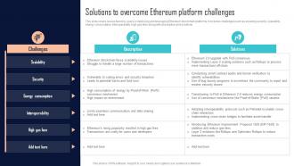 Solutions To Overcome Ethereum Platform Challenges Comprehensive Evaluation BCT SS