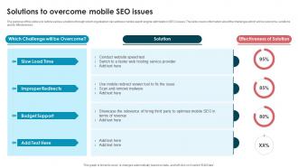 Solutions To Overcome Mobile Seo Issues Best Seo Strategies To Make Website Mobile Friendly