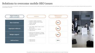 Solutions To Overcome Mobile SEO Issues SEO Services To Reduce Mobile Application