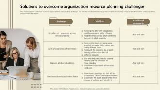 Solutions To Overcome Organization Resource Planning Challenges