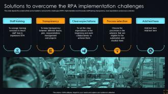 Solutions To Overcome The Rpa Implementation Streamlining Operations With Artificial Intelligence
