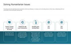 Solving humanitarian issues safe ppt powerpoint presentation infographic template introduction