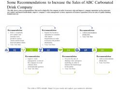 Some recommendations to increase the sales decrease customers carbonated drink company