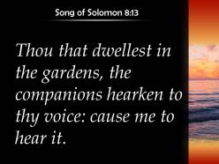 Song of solomon 8 13 the gardens with friends in attendance powerpoint church sermon