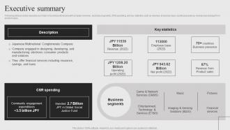 Sony Company Profile Executive Summary CP SS