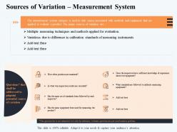 Sources of variation measurement system to frame ppt powerpoint presentation styles graphic images