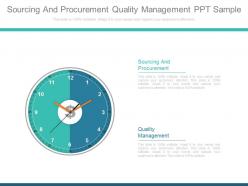 Sourcing and procurement quality management ppt sample