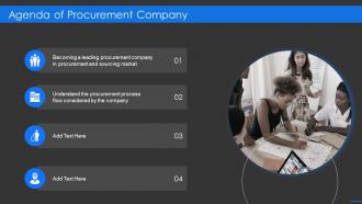 Sourcing company agenda of procurement company ppt structure