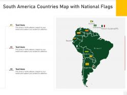 South america countries map with national flags