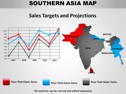 South asia continents powerpoint maps