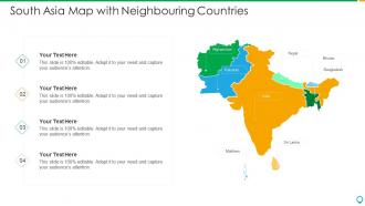 South asia map with neighbouring countries