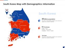 South korea map with demographics information
