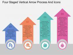 Sp four staged vertical arrow process and icons flat powerpoint design
